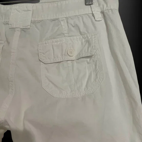Calvin Klein White Cotton Cargo Pants Size 10 Utility Pocket Casual Minimalist - Picture 8 of 16